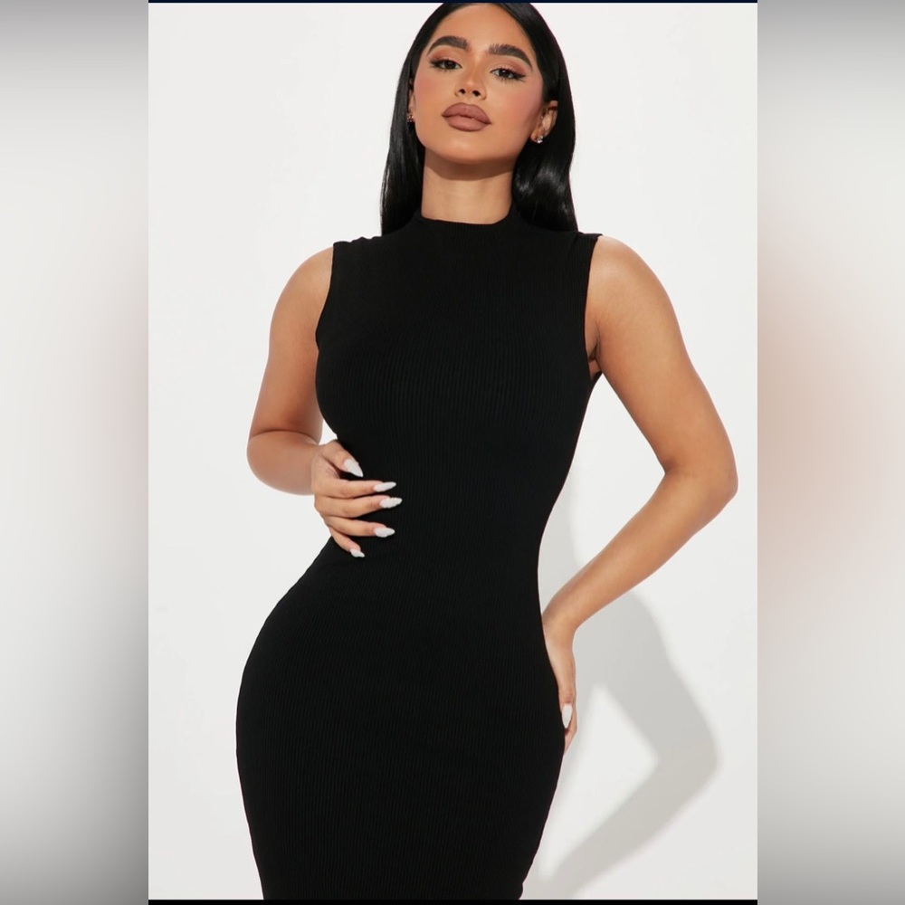 Black midi dress